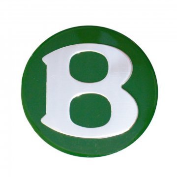 GREEN B ALLOY WHEEL HUB CAP BADGE (UV42025PA)