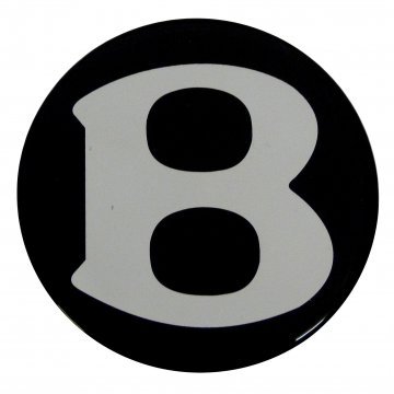 BLACK B ALLOY WHEEL HUB CAP BADGE (RH20469)