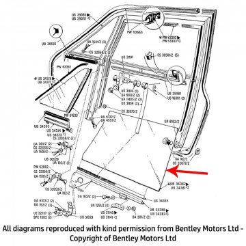 LH FRONT DROP GLASS (sundym) (UB34381)