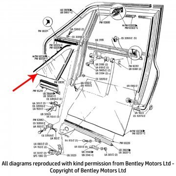 LH FRONT QUARTER GLASS (plain) (PW60739)