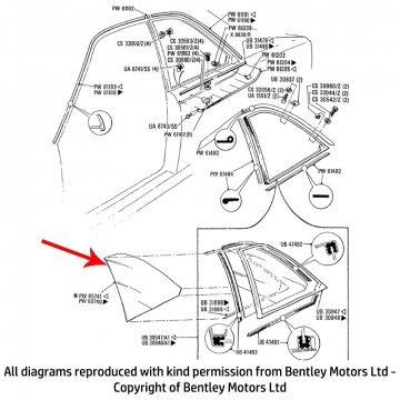 LH REAR QUARTER GLASS (plain) (PW60741)
