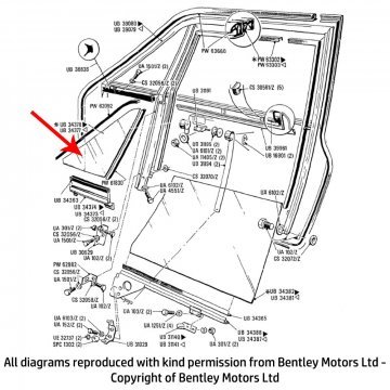 RH FRONT QUARTER GLASS (plain) (UB34378)
