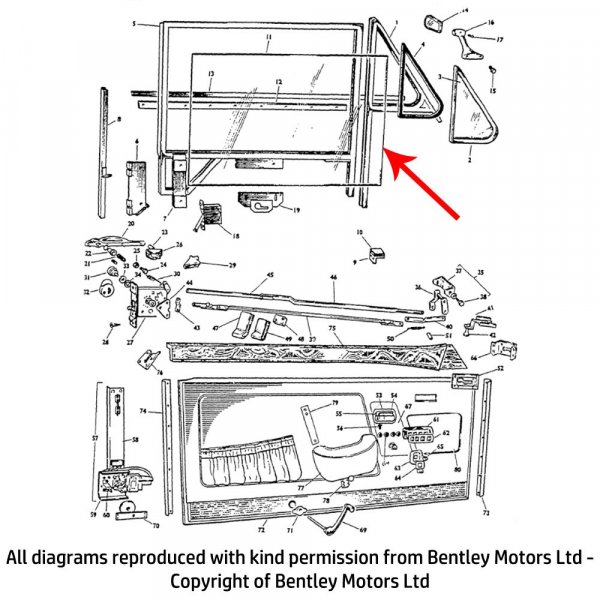 LH DOOR DROP GLASS (plain) (PW10501)