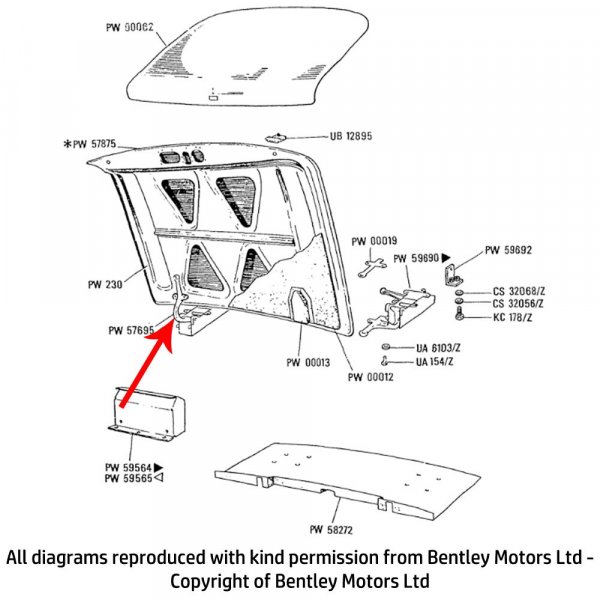 LH BOOT HINGE (PW57695)