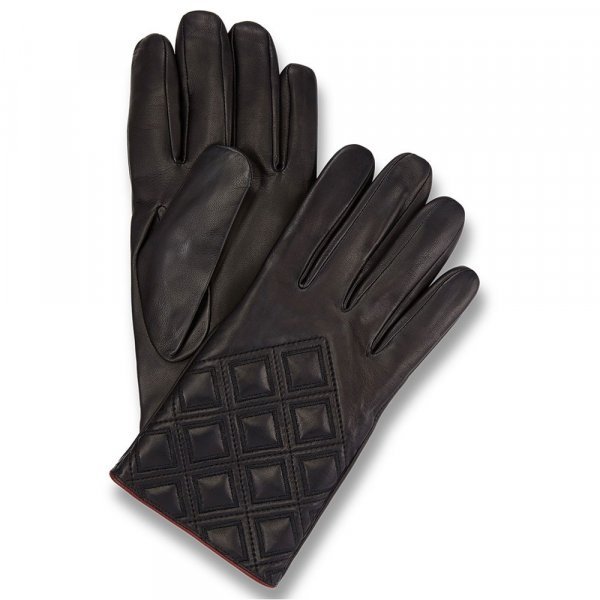 LADIES DIAMOND LEATHER GLOVES (Size - 7.5) (BL1871-7.5)