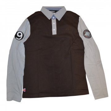 HERITAGE RUGBY SHIRT - BROWN/GREY