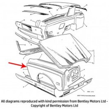 RH FRONT WING (Early non-flared wheel arch MPW and Corniche models) (PW508)