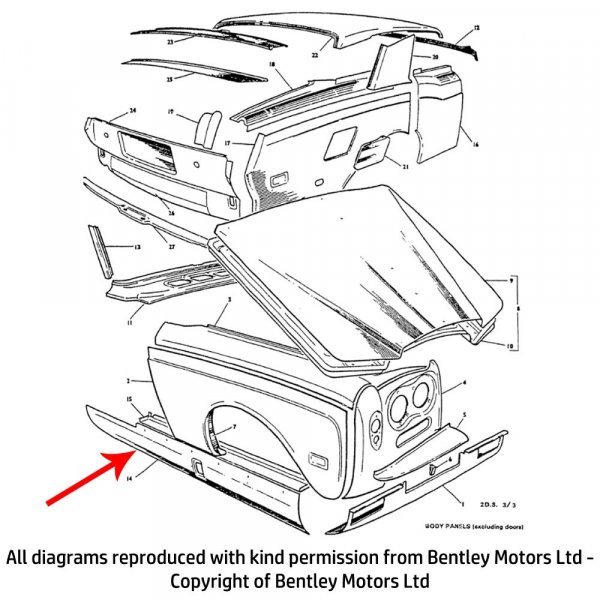 LH SILL PANEL (1971 to 1980 Corniche models) (PW513)
