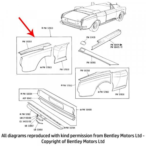 LH REAR WING (no side marker lamp) (PW57853)