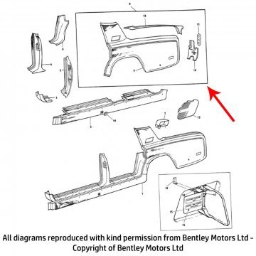 LH REAR WING PANEL (North American spec from VIN 25565) (33315079)