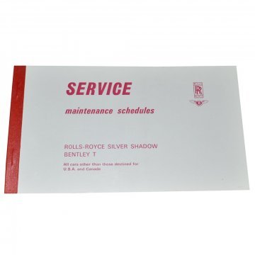 SERVICE MAINTENANCE SCHEDULES VOUCHER BOOK (TSD2656)