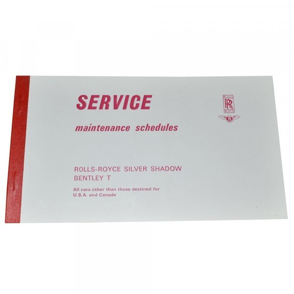 SERVICE MAINTENANCE SCHEDULES VOUCHER BOOK (TSD2656)
