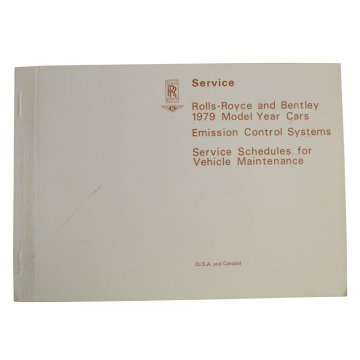 SERVICE SCHEDULES BOOK - ROLLS-ROYCE & BENTLEY EMISSION CONTROL SYSTEMS (1979 MODELS DESTINED FOR USA & CANADA) (TSD4292)