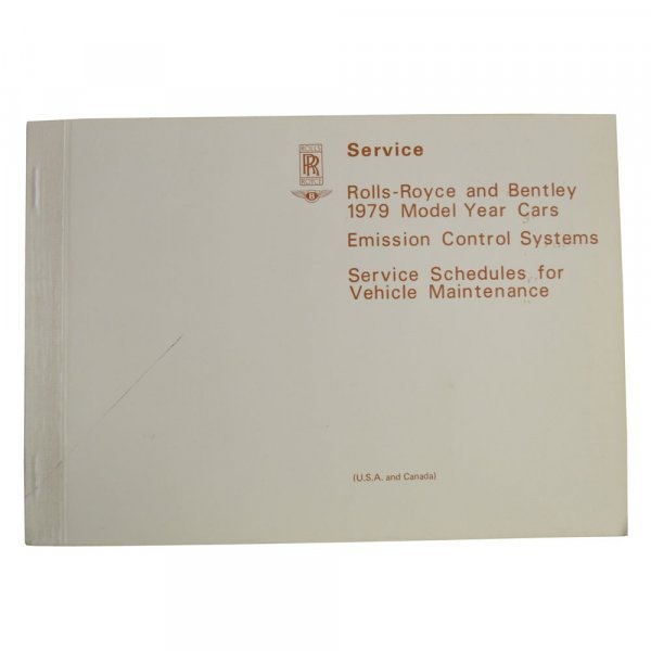 SERVICE SCHEDULES BOOK - ROLLS-ROYCE & BENTLEY EMISSION CONTROL SYSTEMS (1979 MODELS DESTINED FOR USA & CANADA) (TSD4292)