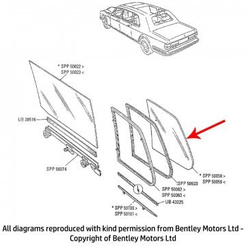 RH REAR QUARTER GLASS (sundym) (SPP50058)
